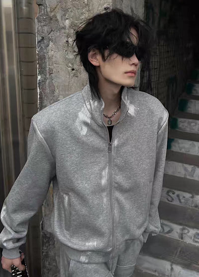 【SOULWORKER】Full bleach distressed sweat design jacket  SW0009