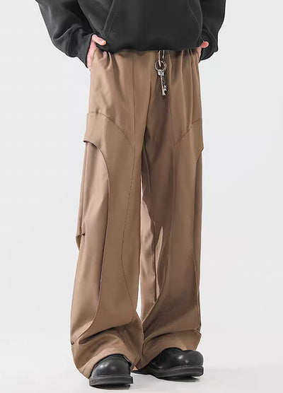 [ACRARDIC] Wave silhouette design wide straight slacks pants AI0002