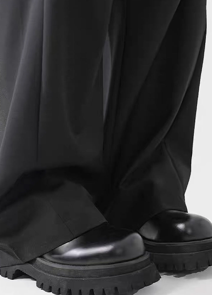 [ACRARDIC] Tuck silhouette straight design wide slacks pants AI0004