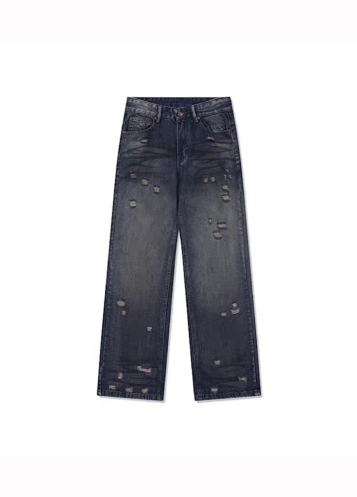 【ACRARDIC】Mid-distressed casual street style denim pants  AI0006