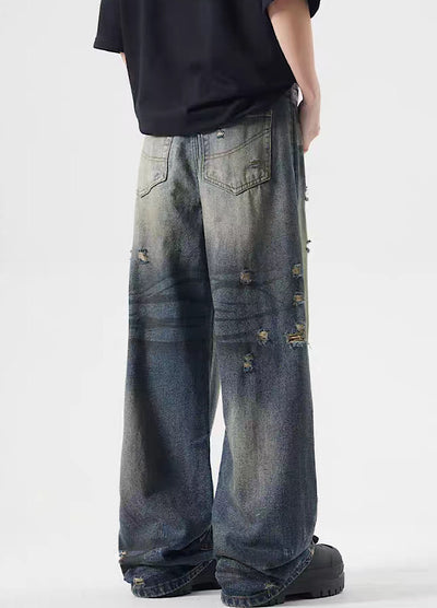 [ACRARDIC] Mid-distressed casual street style denim pants AI0006