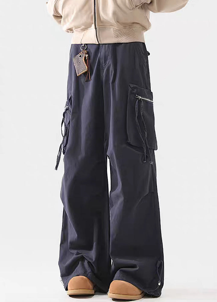 【ACRARDIC】Straight silhouette suspender design cargo pants  AI0009