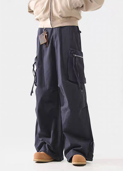 [ACRARDIC] Straight silhouette suspender design cargo pants AI0009