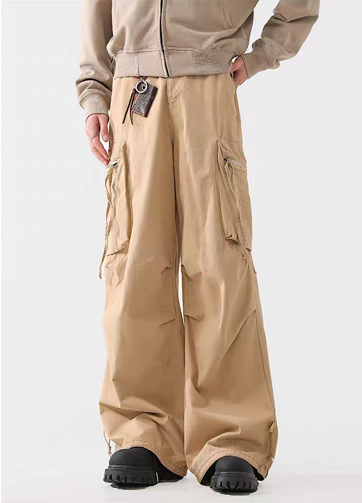 【ACRARDIC】Straight silhouette suspender design cargo pants  AI0009