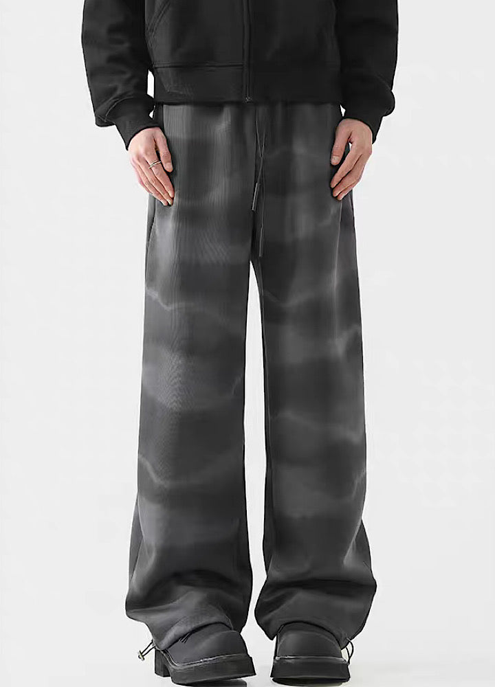 【ACRARDIC】Wavy design flattering silhouette straight pants  AI0010