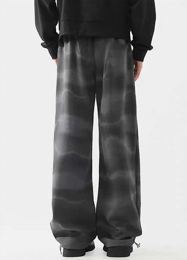 【ACRARDIC】Wavy design flattering silhouette straight pants  AI0010