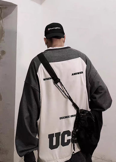 【UUCSCC】Brand logo design gimmick film sweatshirt  US0062