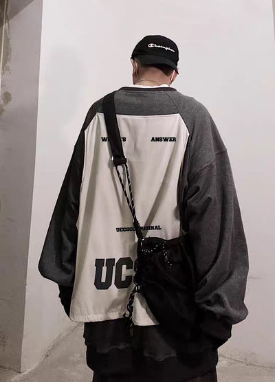 [UUCSCC] Brand logo design gimmick film sweatshirt US0062