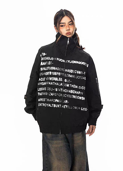 【BLACK BB】Myriad initial design high neck silhouette jacket  BK0015