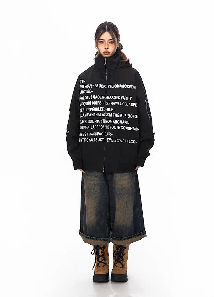 【BLACK BB】Myriad initial design high neck silhouette jacket  BK0015