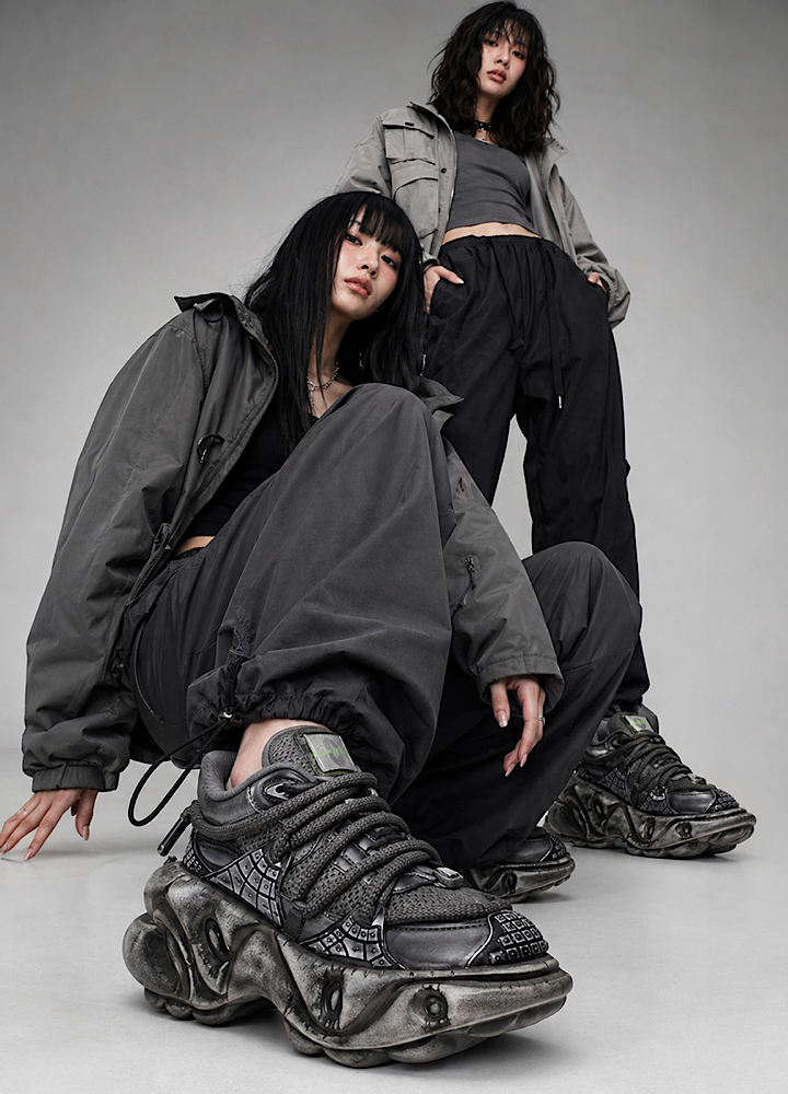 Grey silver dull color gimmick wide sneakers HL3124 – HI-LANDER