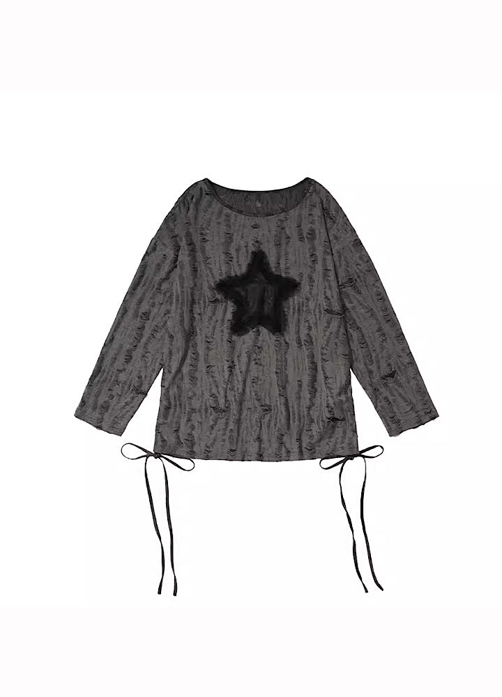 【Eleven shop97】Vintage star design dull color knit sweater  ES0003