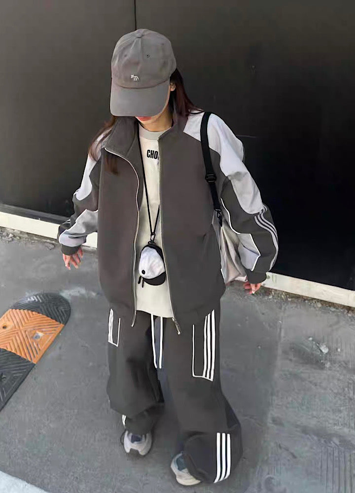 【10/21新作】Color design line pop sporty casual set up  HL3212