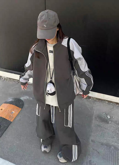 【10/21新作】Color design line pop sporty casual set up  HL3212