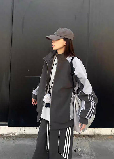 【10/21新作】Color design line pop sporty casual set up  HL3212