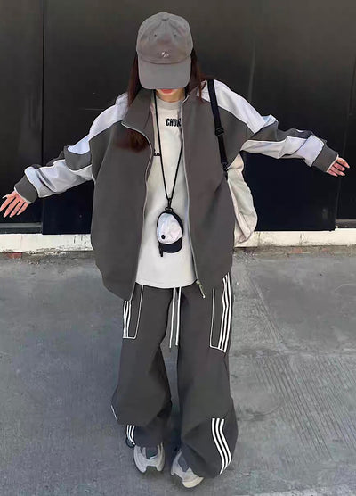 【10/21新作】Color design line pop sporty casual set up  HL3212