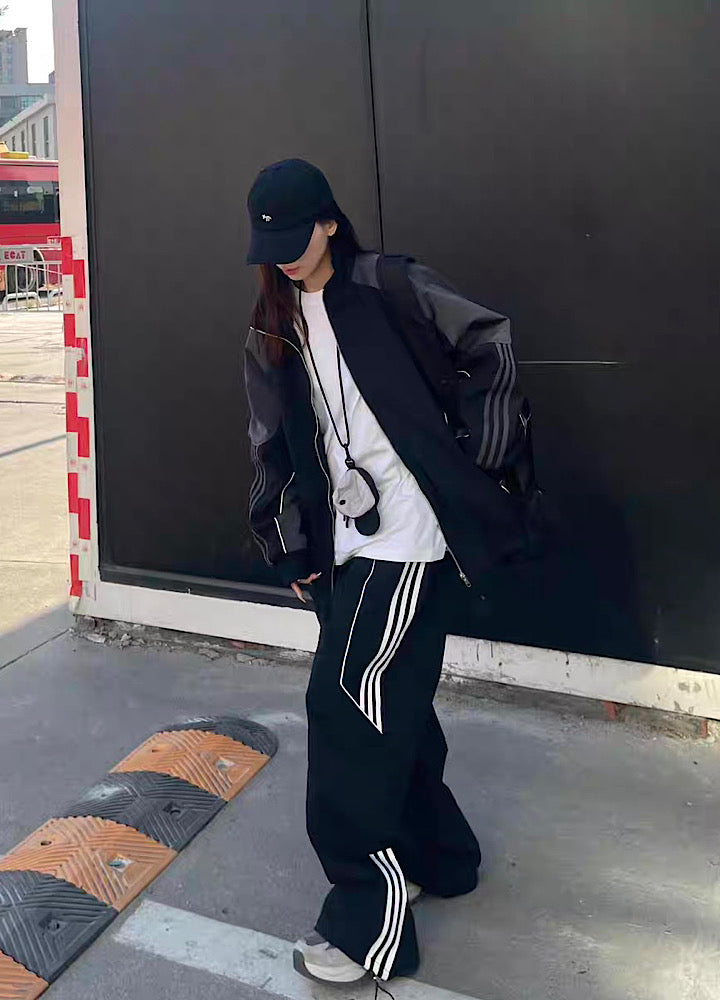 【10/21新作】Color design line pop sporty casual set up  HL3212