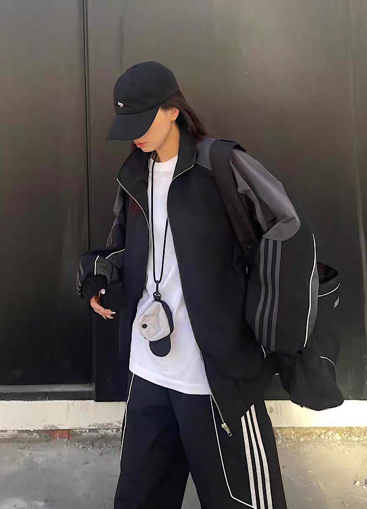 【10/21新作】Color design line pop sporty casual set up  HL3212