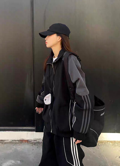 【10/21新作】Color design line pop sporty casual set up  HL3212
