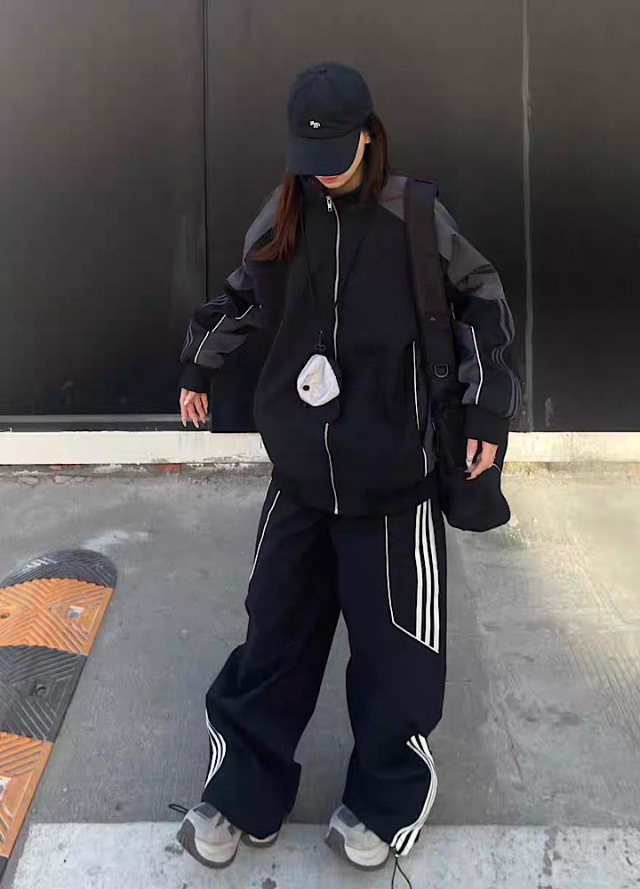 【10/21新作】Color design line pop sporty casual set up  HL3212