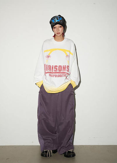 【MICHINNYON】Mountain design silhouette casual wide set up  MY0066
