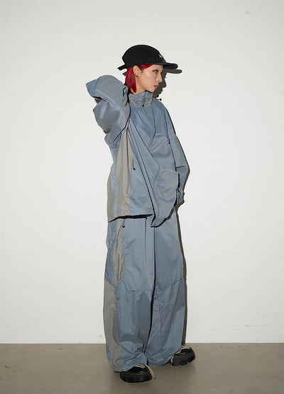 【MICHINNYON】Mountain design silhouette casual wide set up  MY0066