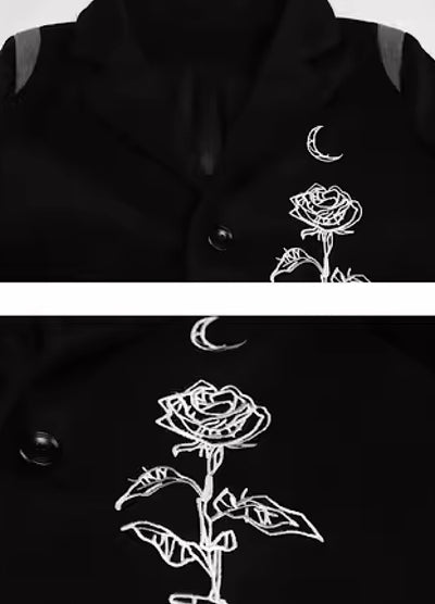 [YEDM] One point white flower black coat YD0001