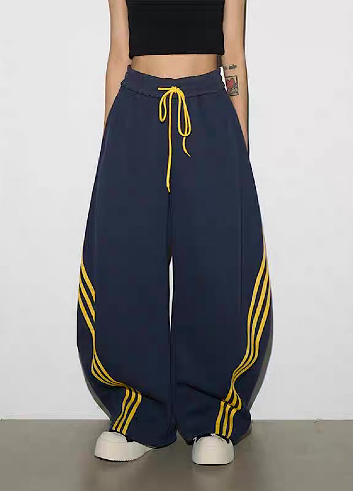 【MICHINNYON】Double-line side design wide balloon casual pants  MY0067