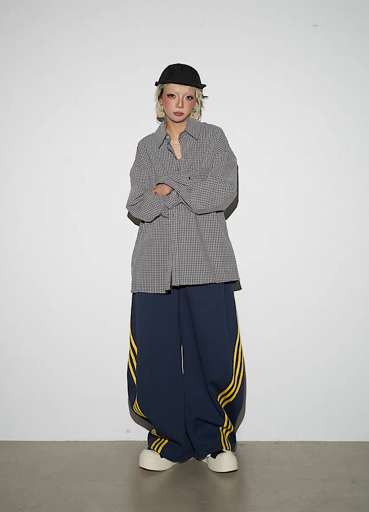【MICHINNYON】Double-line side design wide balloon casual pants  MY0067