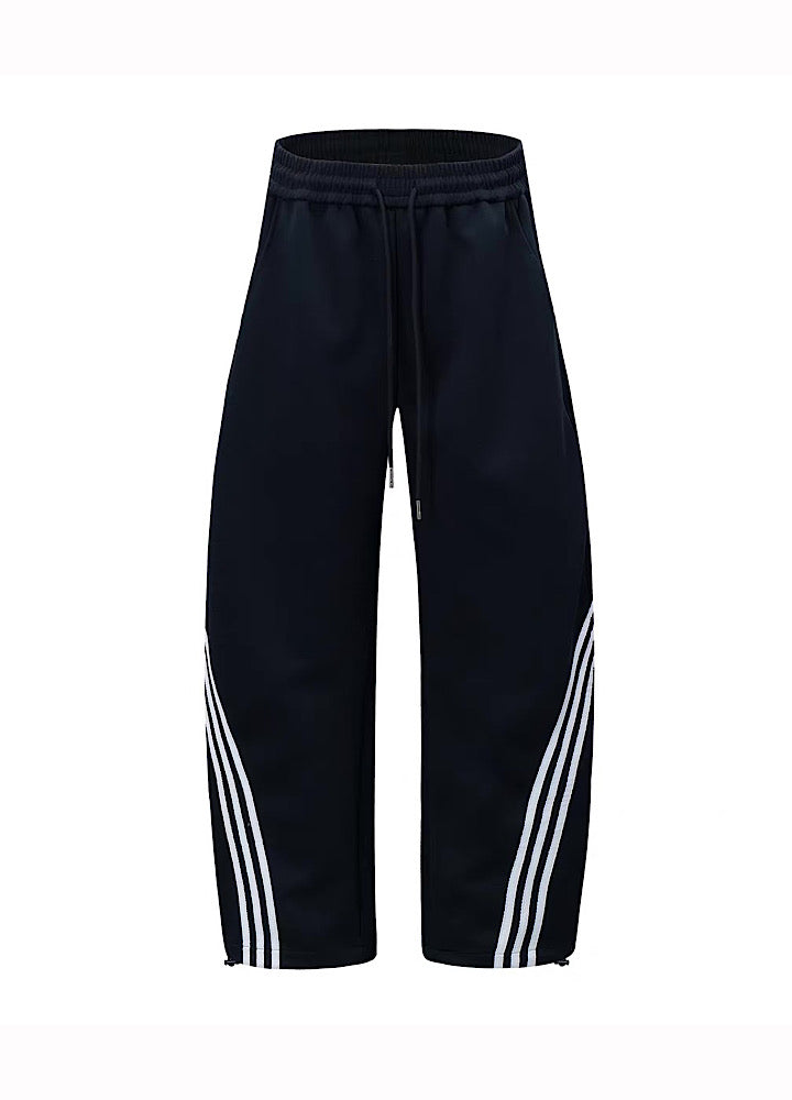 【Blacklists】Basic side line design monochrome wide pants  BL0064