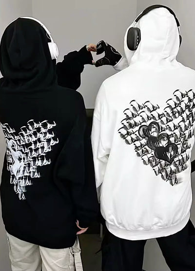 【JEM】Glittering multiple heart design over hoodie  JE0027