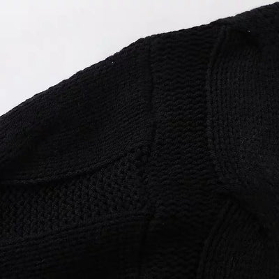 【NIHAOHAO】Simple chain design full-zip distressed cardigan  NH0223