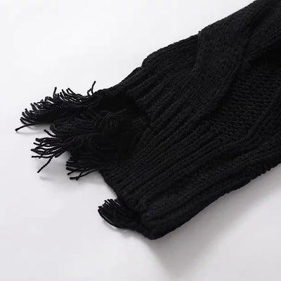 【NIHAOHAO】Simple chain design full-zip distressed cardigan  NH0223