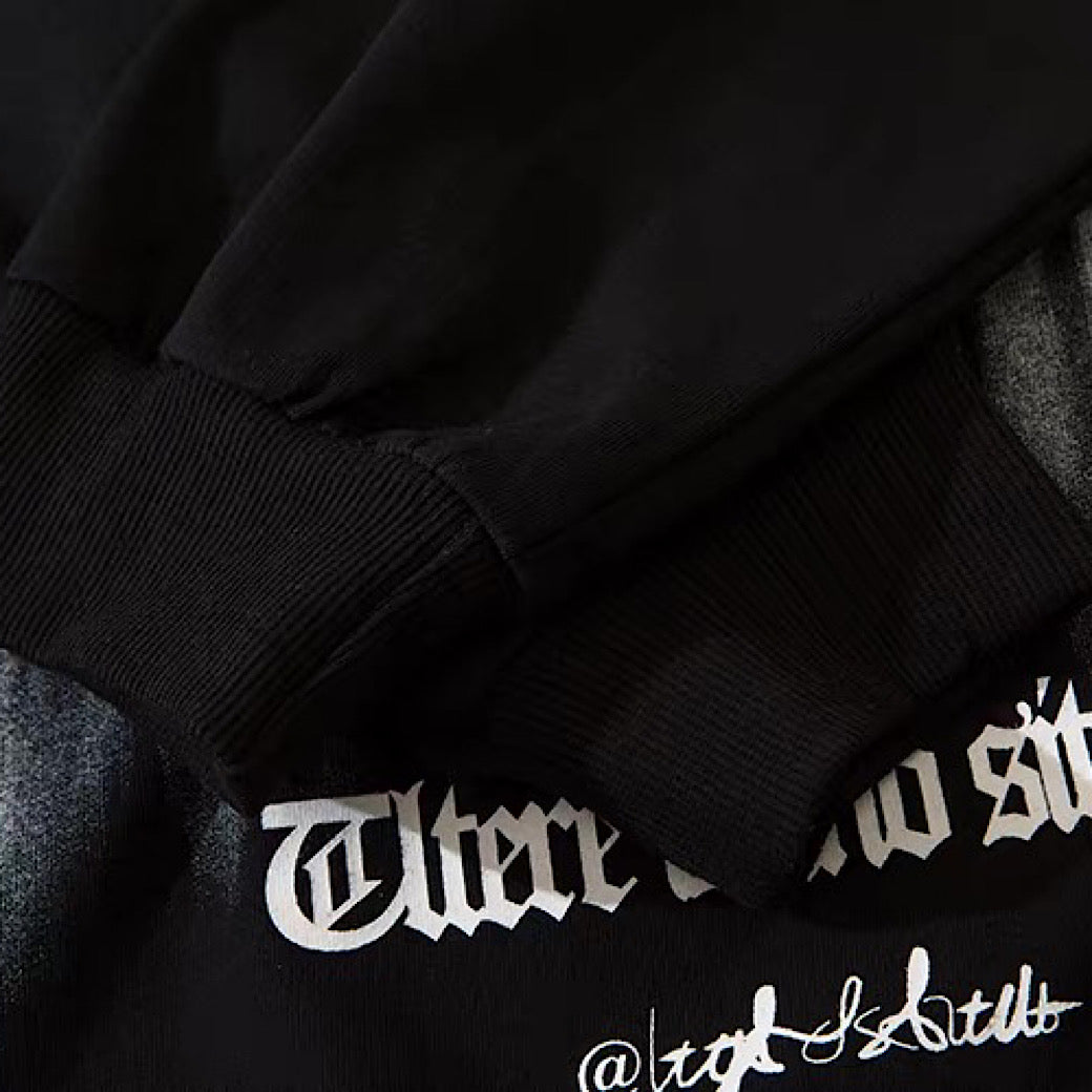 【NIHAOHAO】Front subculture cross dark design oversized silhouette long sleeve T-shirt  NH0224