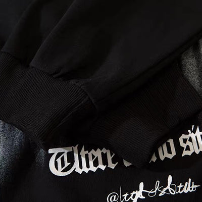 【NIHAOHAO】Front subculture cross dark design oversized silhouette long sleeve T-shirt  NH0224
