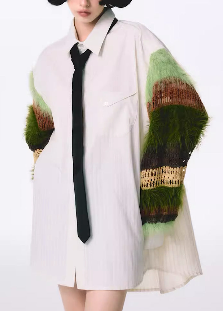 [YEDM] Sleeve fur design special long sleeve shirt YD0006