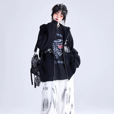 【Eleven shop97】Bone frame design heart of subculture sweatshirt  ES0011