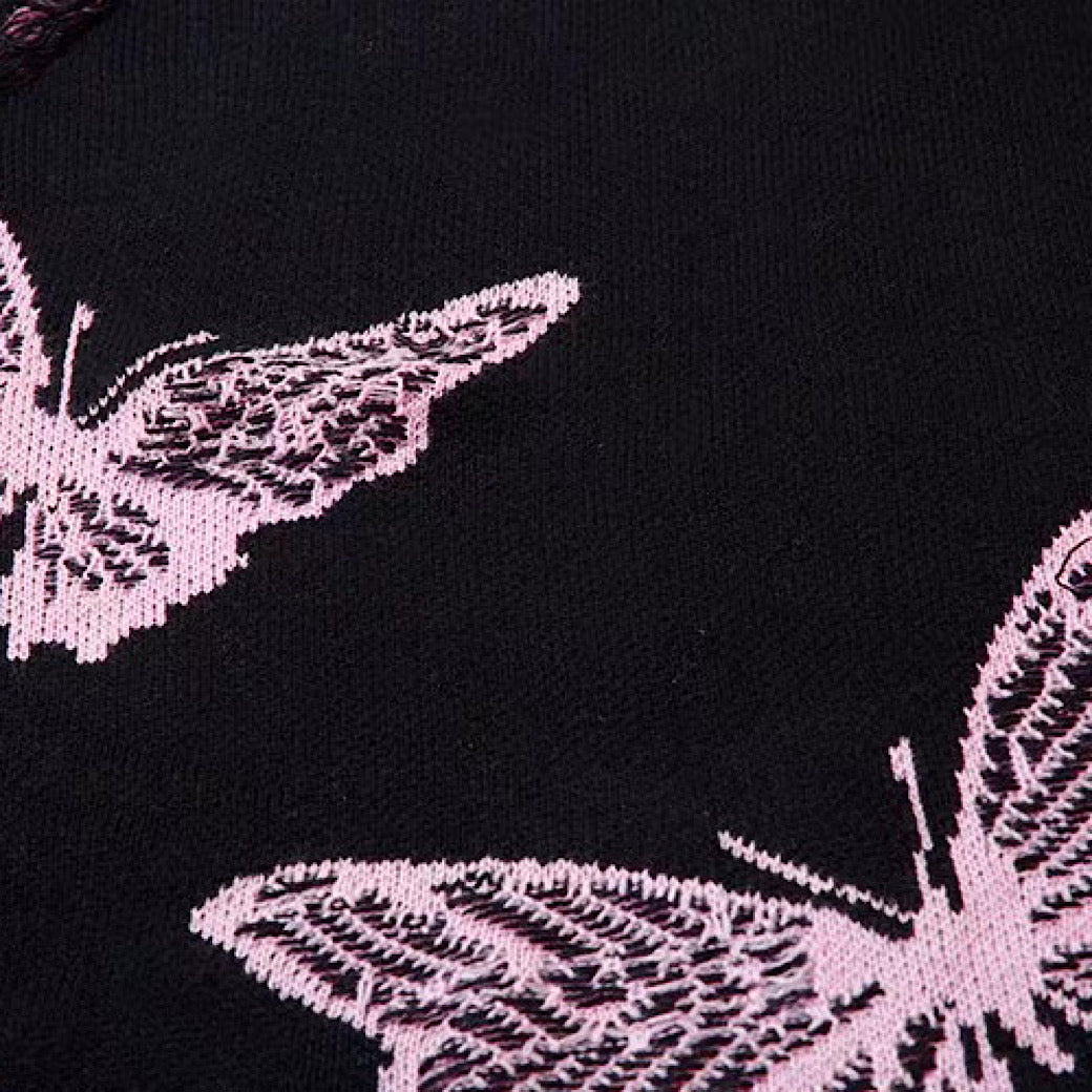 【NIHAOHAO】Random butterfly design fully distressed over-knit sweater  NH0226