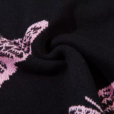 【NIHAOHAO】Random butterfly design fully distressed over-knit sweater  NH0226