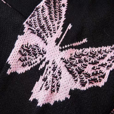 【NIHAOHAO】Random butterfly design fully distressed over-knit sweater  NH0226