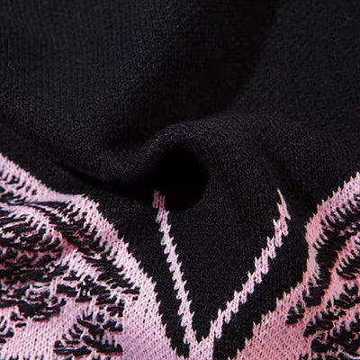 【NIHAOHAO】Random butterfly design fully distressed over-knit sweater  NH0226