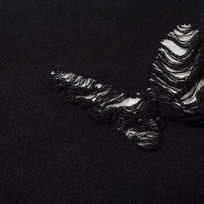 【NIHAOHAO】Multi-butterfly design paint-based washed distressed knit sweater  NH0227