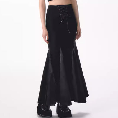[YEDM] Waist tight silhouette flared mermaid skirt YD0009