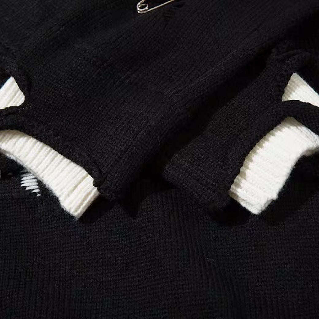 【NIHAOHAO】Layered Base Star Random Design Mid-Duty Knit Sweater  NH0228