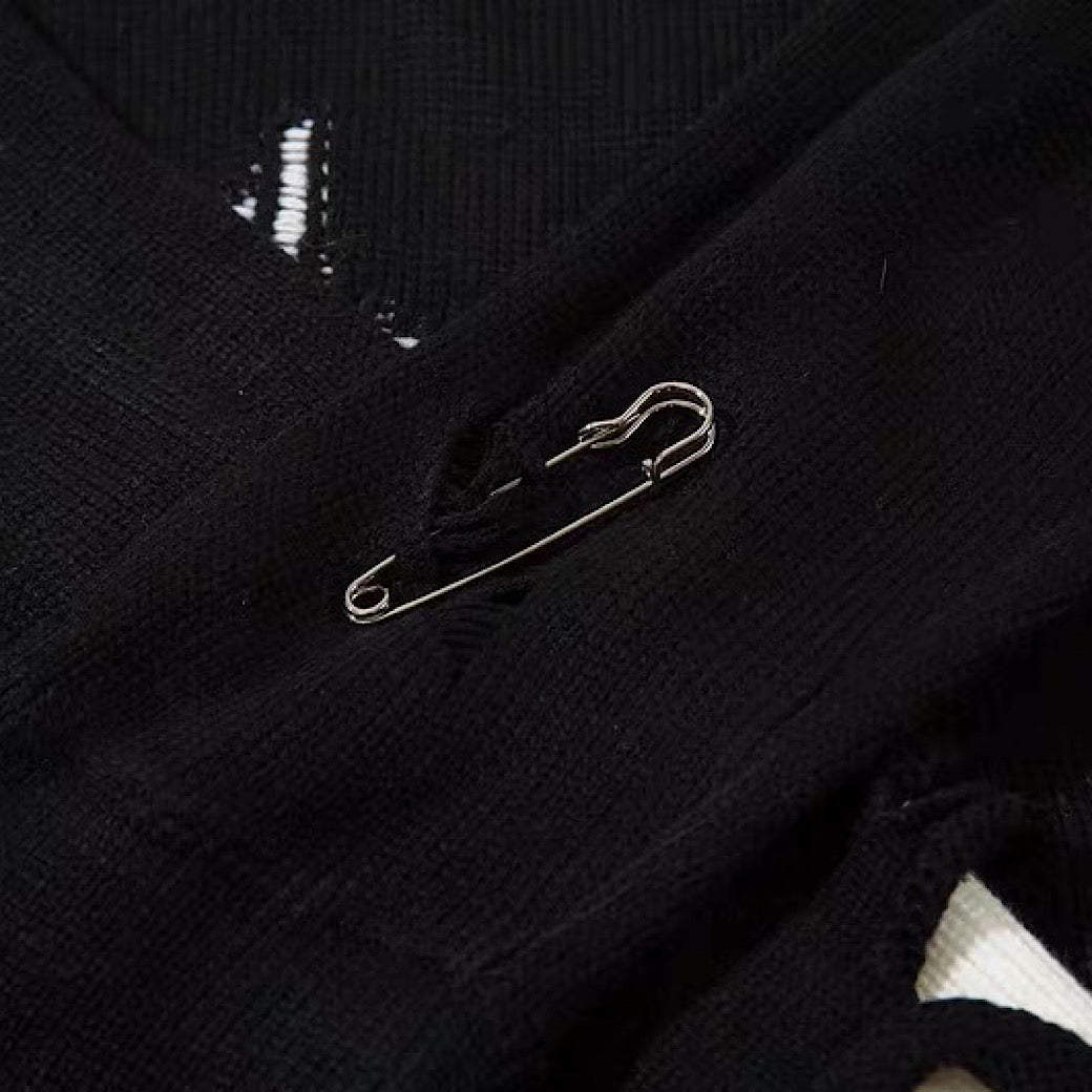 【NIHAOHAO】Layered Base Star Random Design Mid-Duty Knit Sweater  NH0228