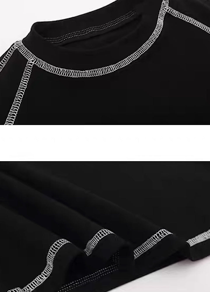 [ZERO STORE] Jagged initial design pitch tight long sleeve T-shirt ZS0014 