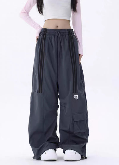 【BTSG】Multi-turn overline sporty wide pants  BS0004