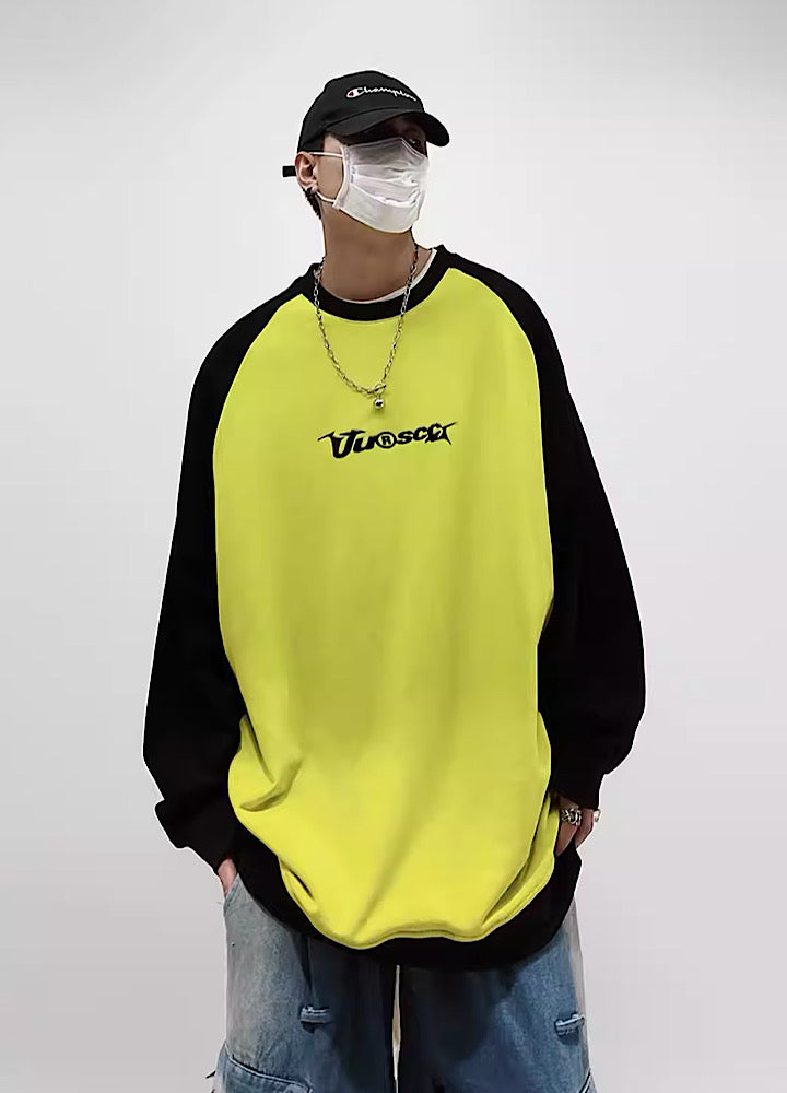 [UUCSCC] Front initial design bicolor silhouette T-shirt US0046