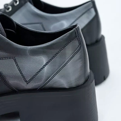 【Sharp Mode】Simple platform silhouette silver chic color boots SM0010