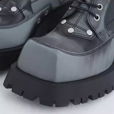 【Sharp Mode】Simple platform silhouette silver chic color boots  SM0010